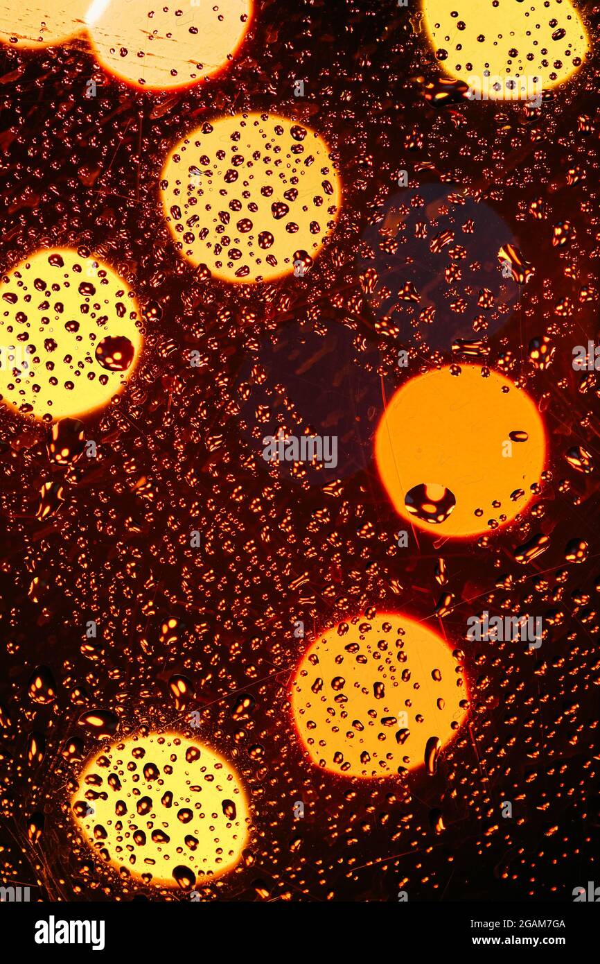 Water Drops Rain Blue Glass Background Stock Photo - Alamy