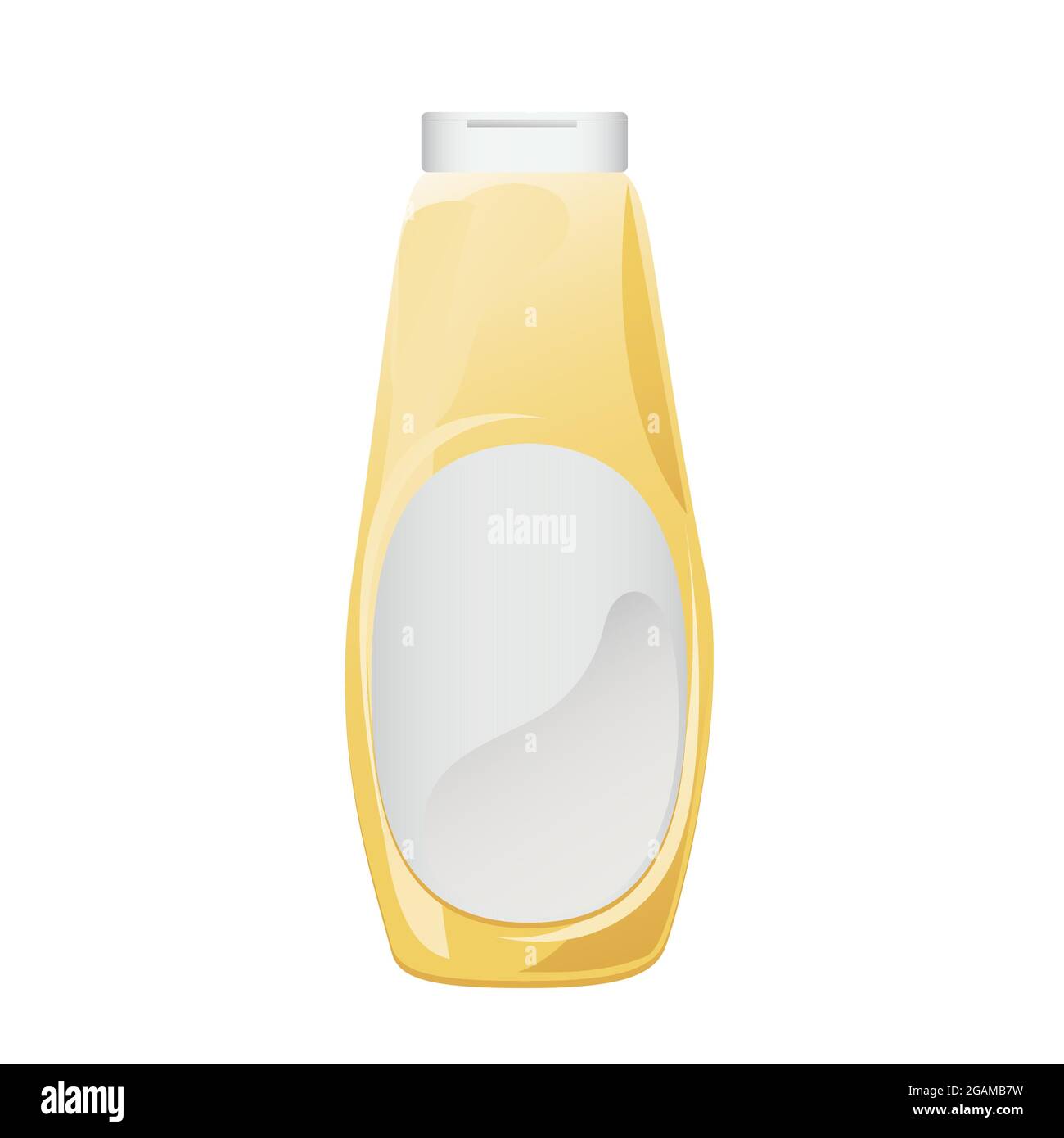 Mayonnaise in glass bottle. Jar with white sauce. Condiment container