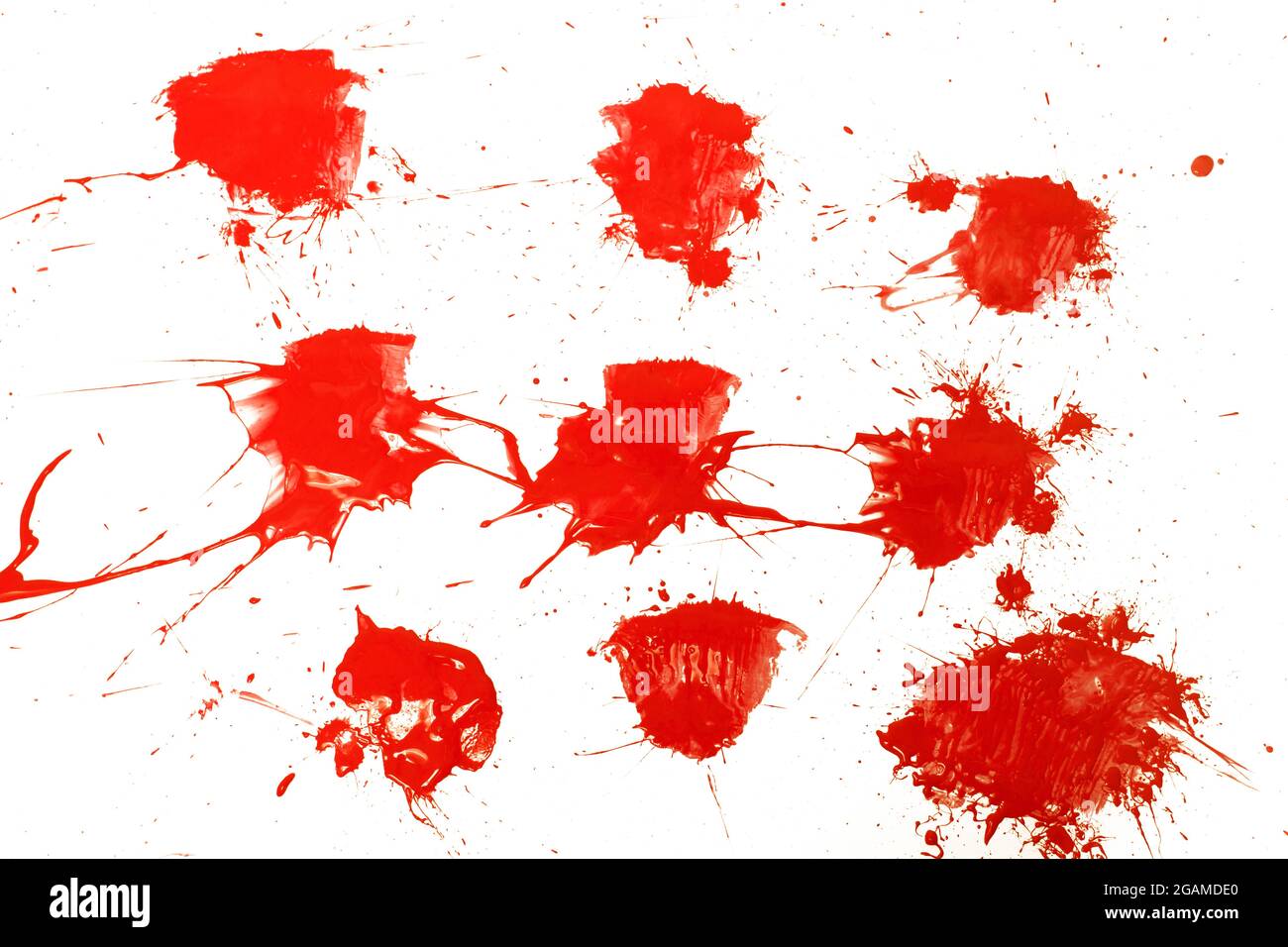 blood stain drops isolated on a white background Stock Photo Alamy
