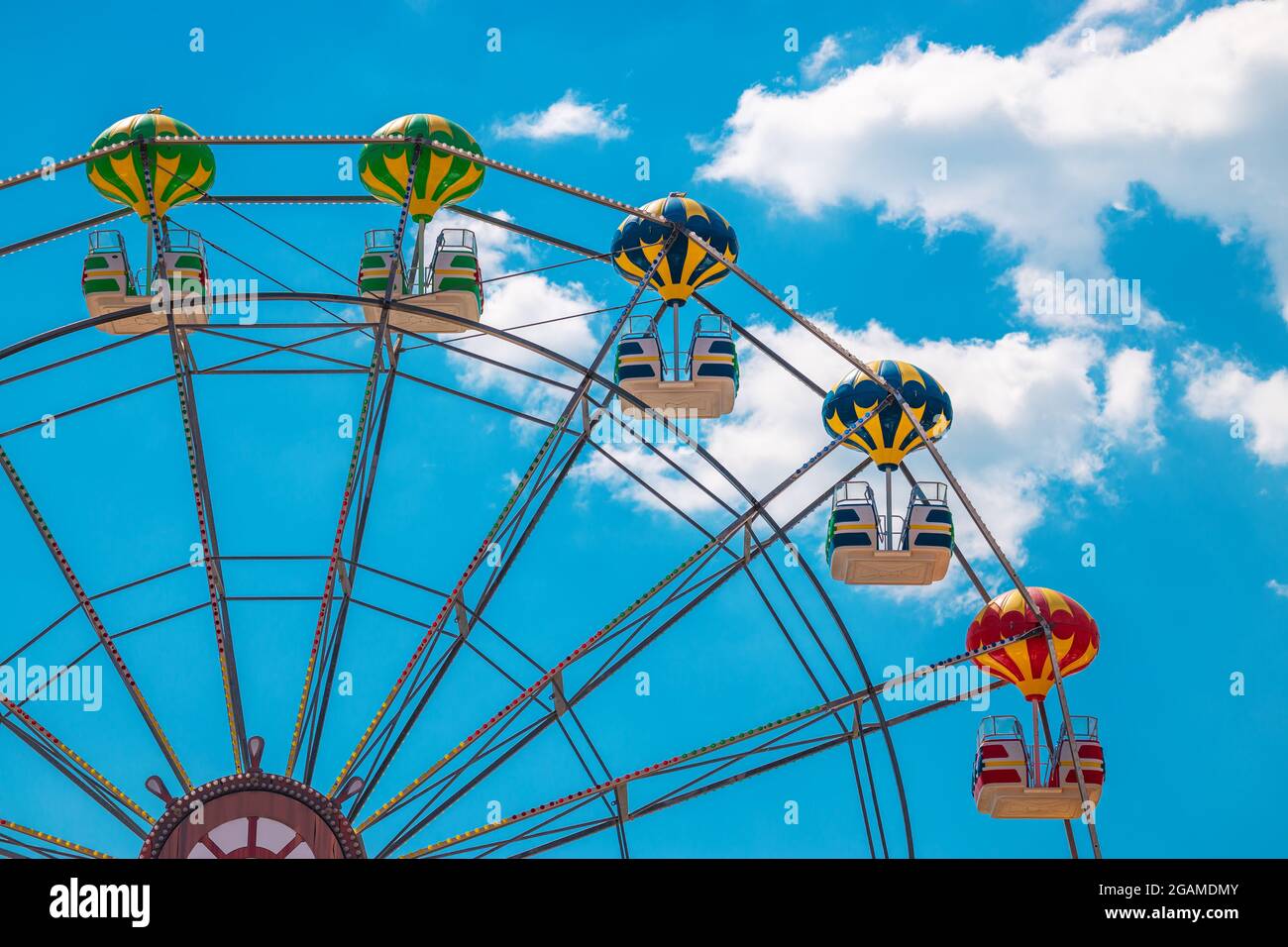 Ferris Wheel with Blue Sky and clouds Stock Photo - Alamy