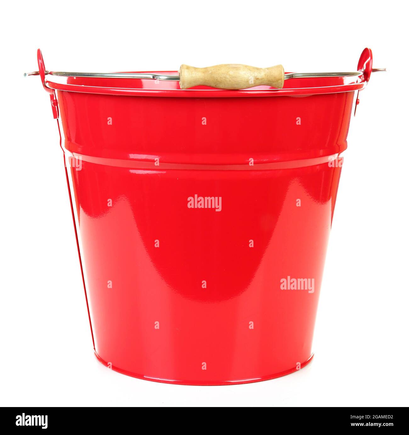 Red bucket isolated on white Stock Photo Alamy
