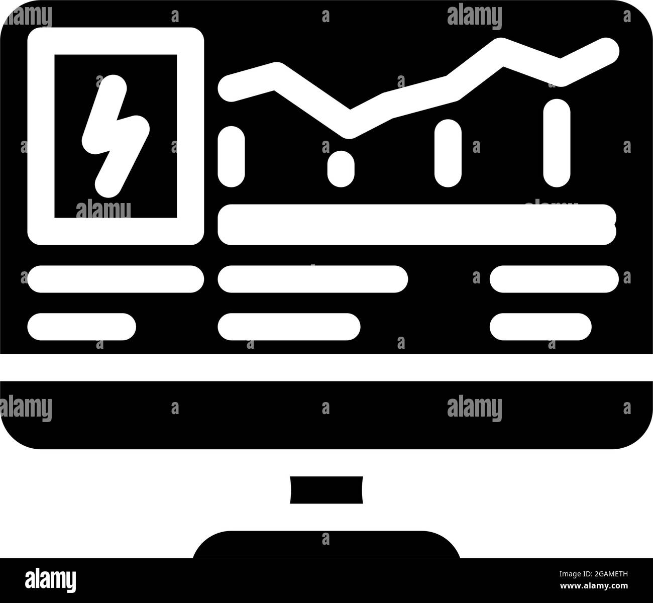computer control of electricity consumption glyph icon vector