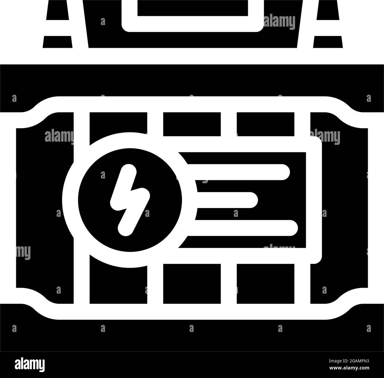 electric battery glyph icon vector illustration Stock Vector Image ...