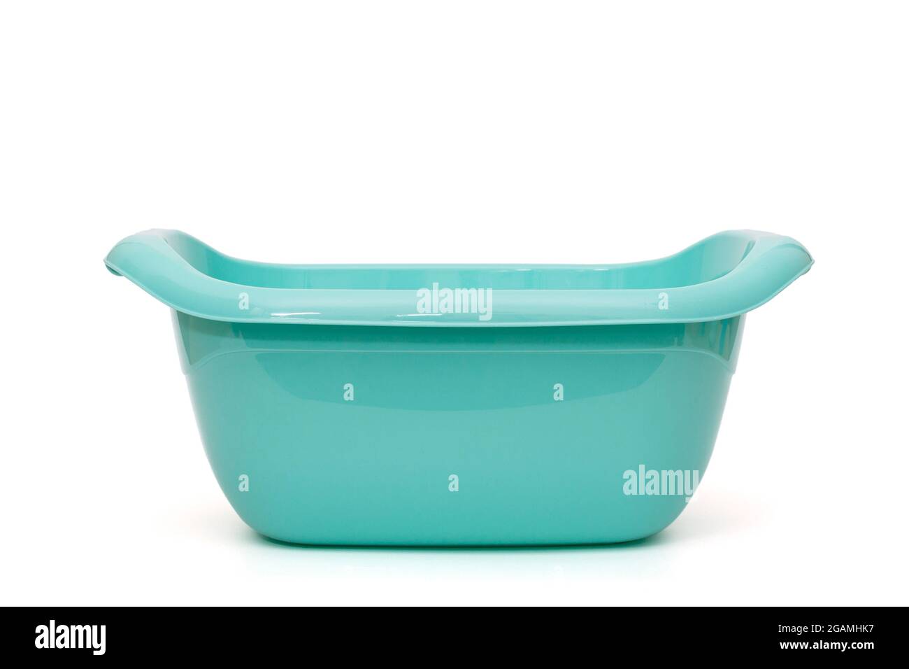 Blue, beautiful plastic basin, isolated on white Stock Photo
