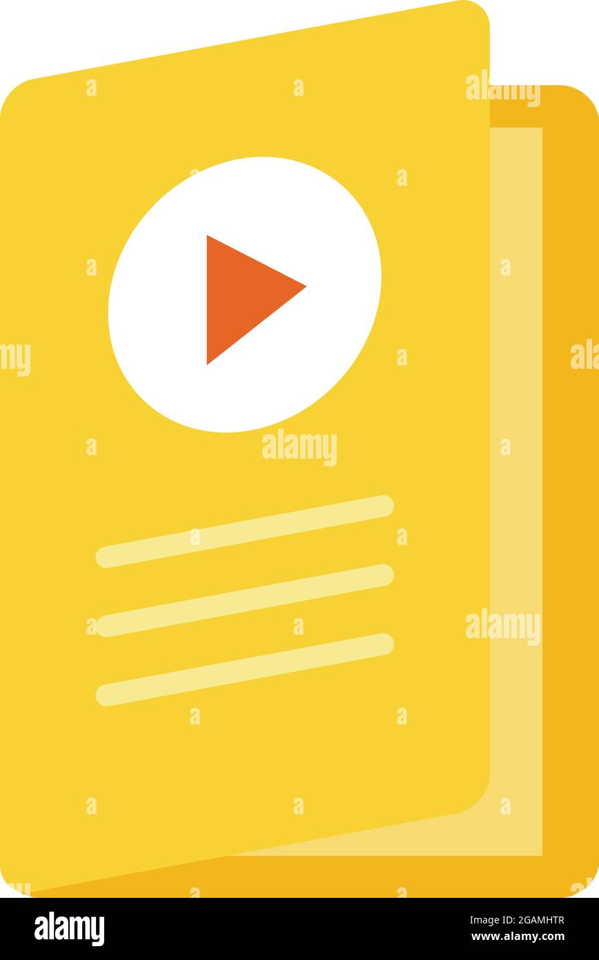 Video lesson folder icon. Flat illustration of video lesson folder ...