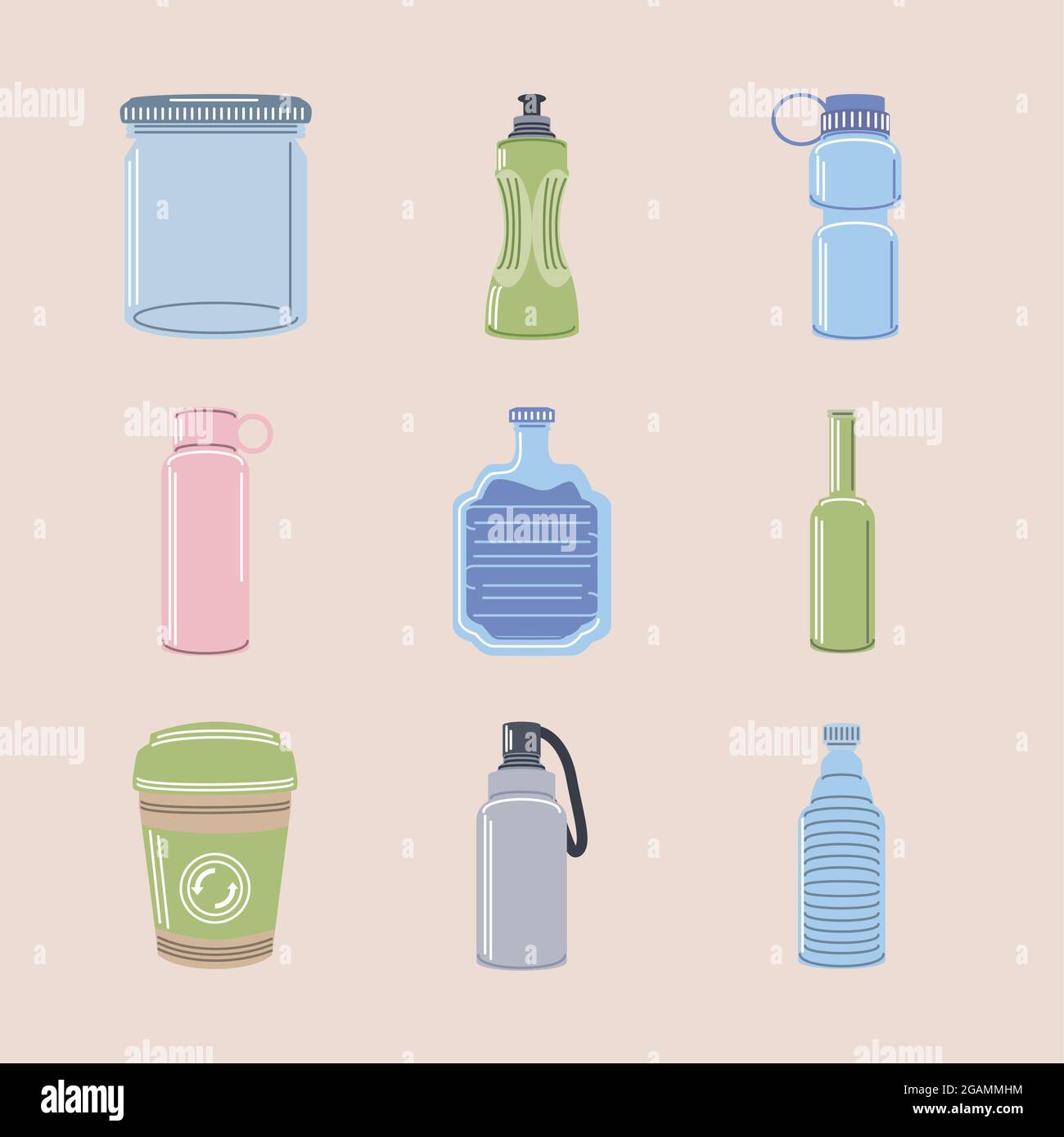 reusable containers and bottles Stock Vector Image & Art Alamy