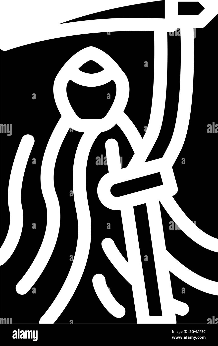 grim reaper glyph icon vector illustration Stock Vector