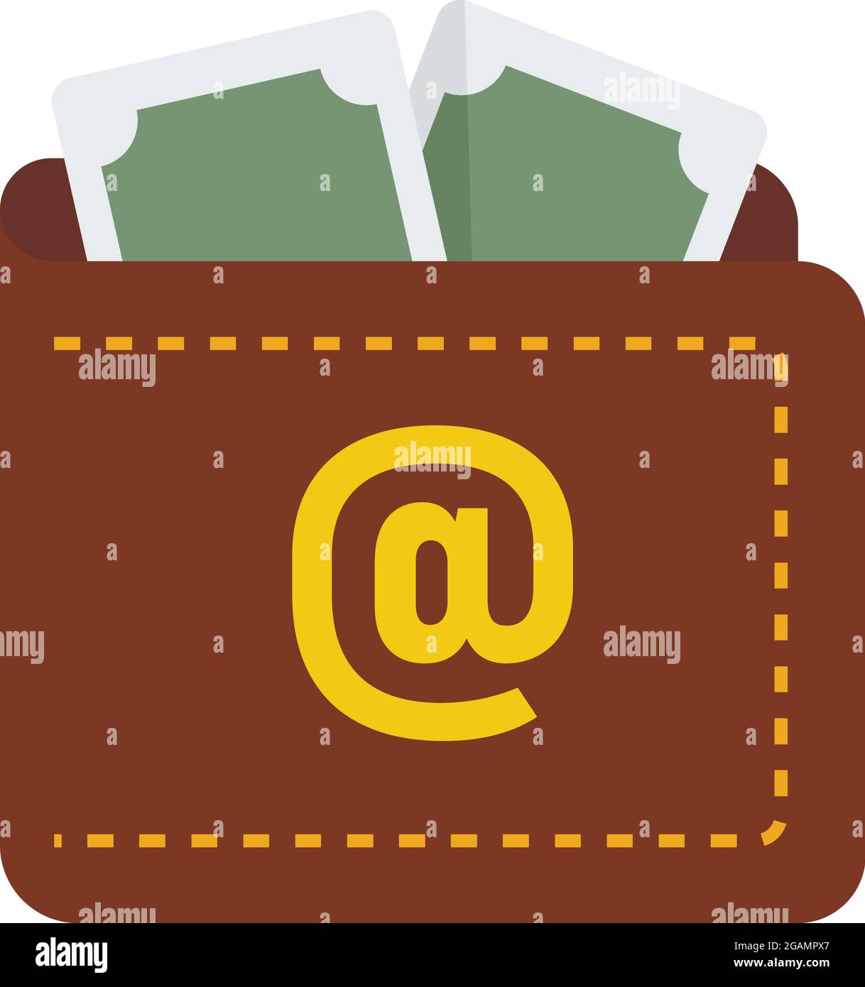 Internet money wallet icon. Flat illustration of internet money wallet ...