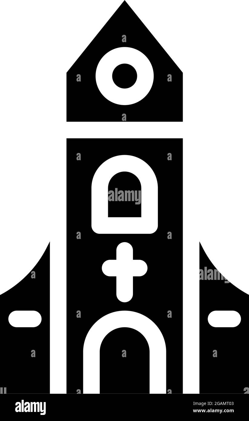 christian church glyph icon vector illustration Stock Vector