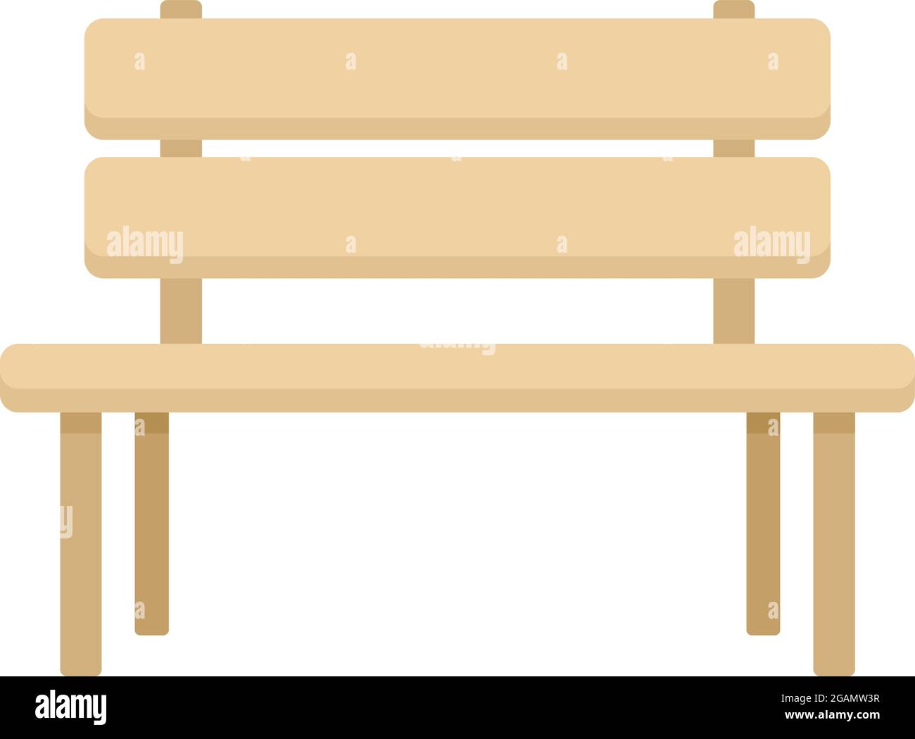 Wood garden bench icon. Flat illustration of wood garden bench vector ...