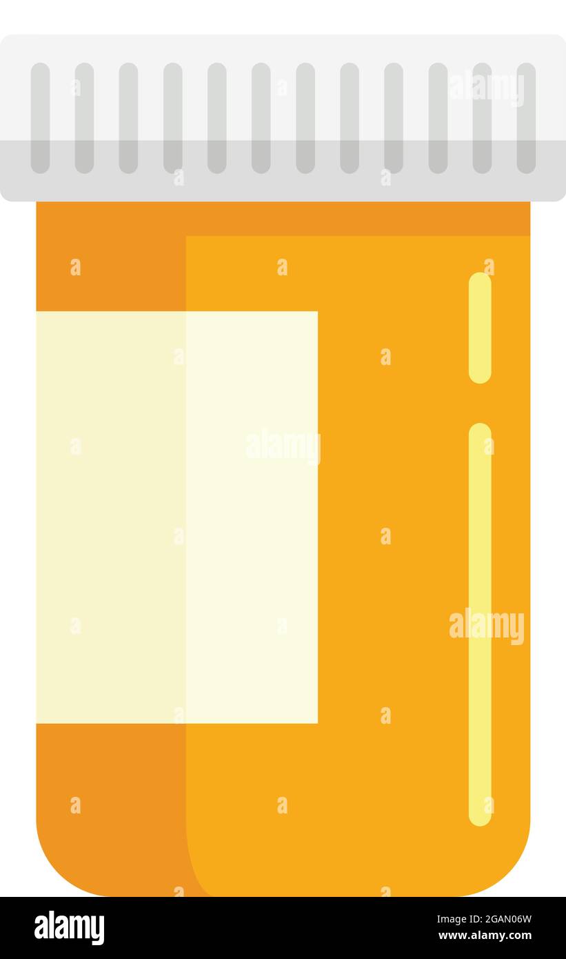 Pill jar icon. Flat illustration of pill jar vector icon isolated on ...
