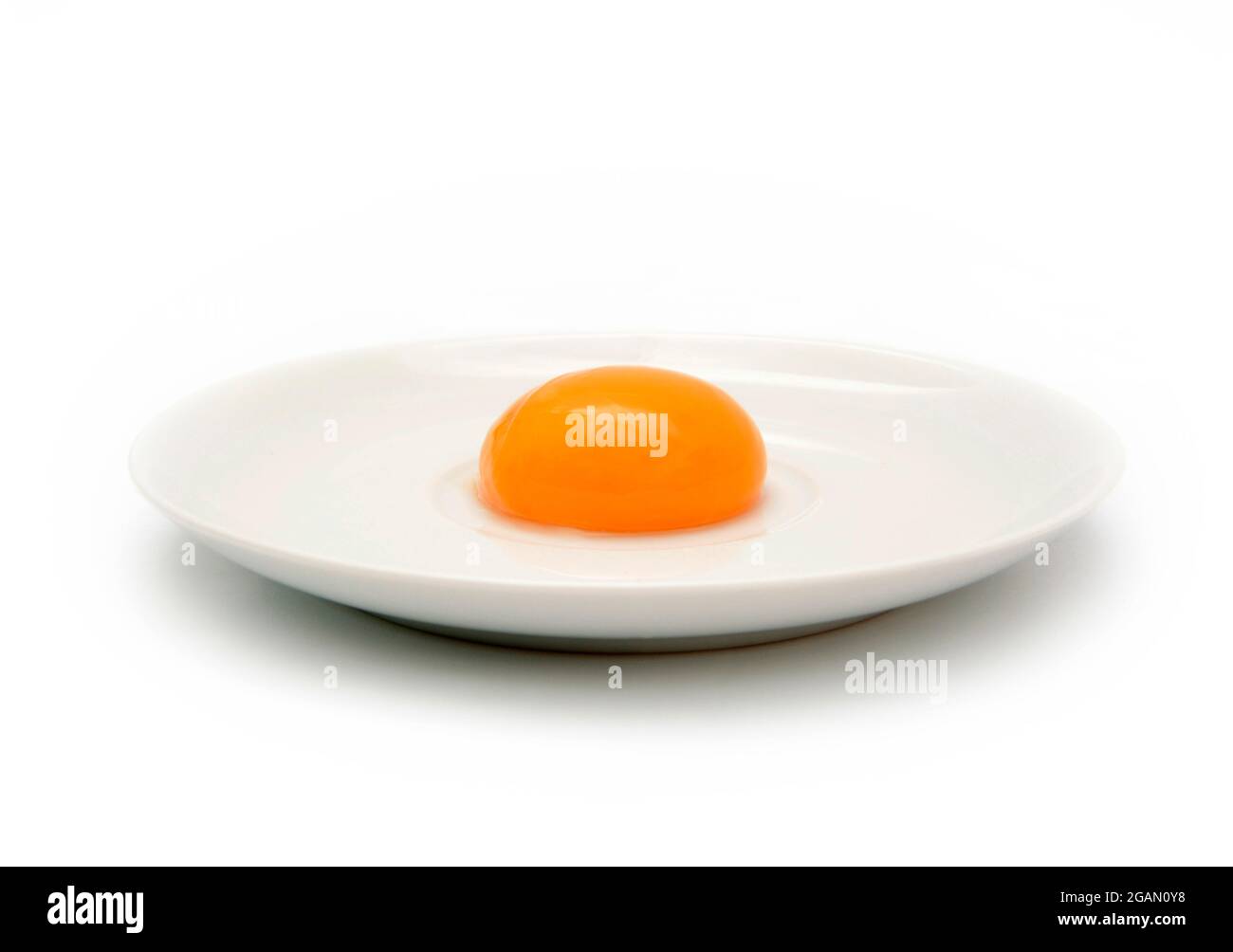 Yolk in a plate Stock Photo