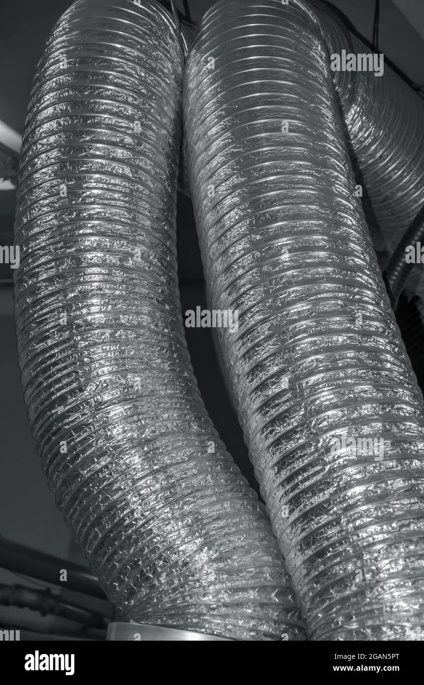 Expandable metallic aluminium corrugated airconditioning ventilation