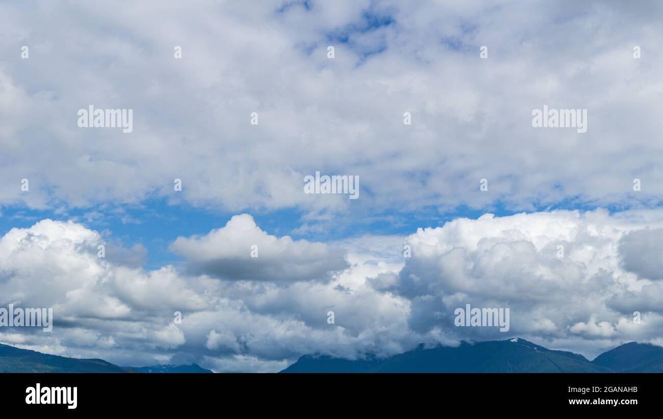 Inside clouds abstract background on top of the mountains. Stock Photo