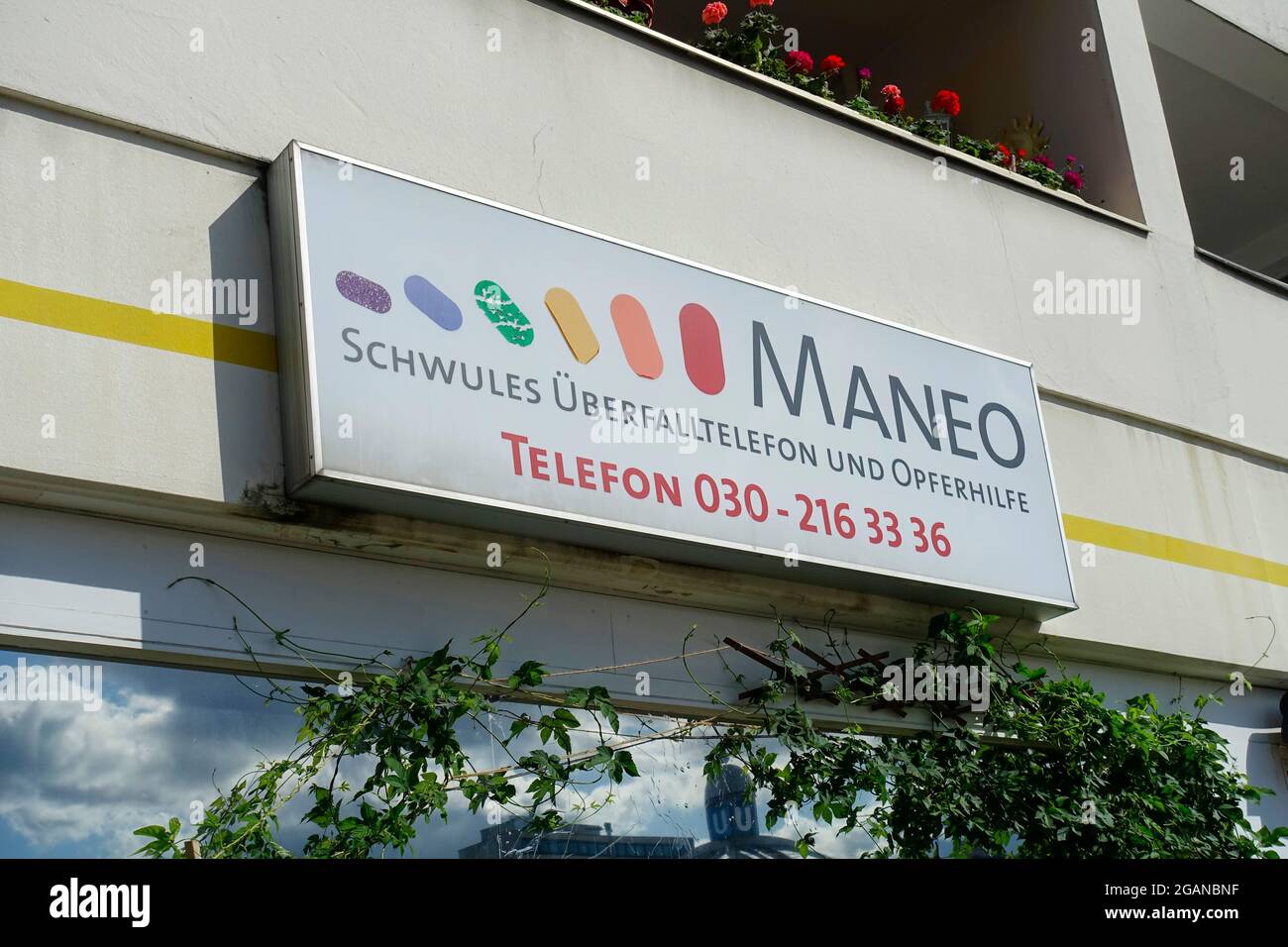Maneo, gay attack phone and victim assistance, Berlin Stock Photo