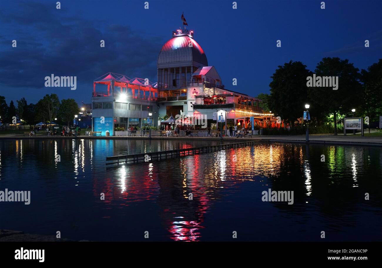 Montreal,Quebec,Canada,July 28, 2021.Bonsecours bassin in Old Montreal at dusk.Mario Beauregard/Alamy News Stock Photo