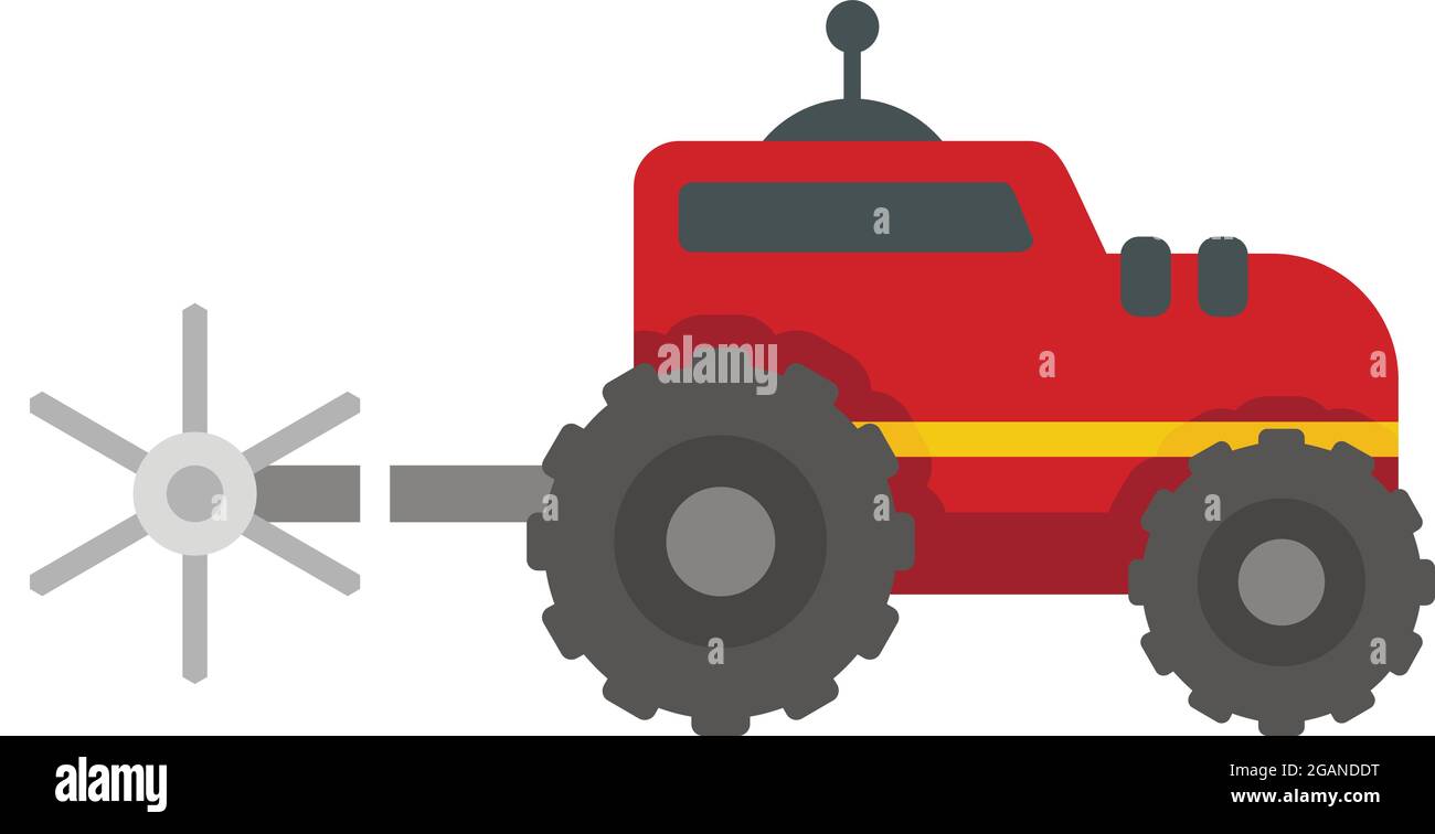 Farm tractor icon. Flat illustration of farm tractor vector icon ...