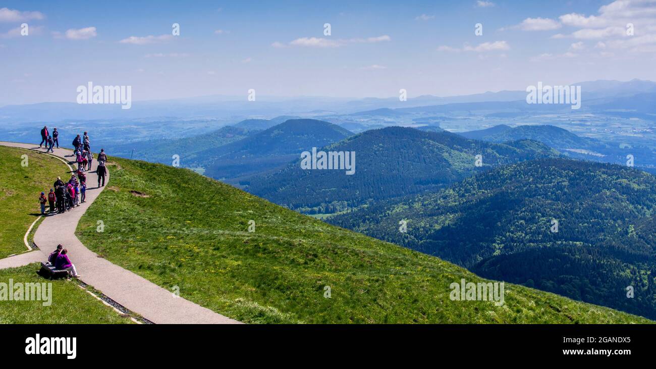 Volcanic Chaine des Puys, UNESCO World Heritage, Puy de Dome, Auvergne-Rhone-Alpes, France Stock Photo