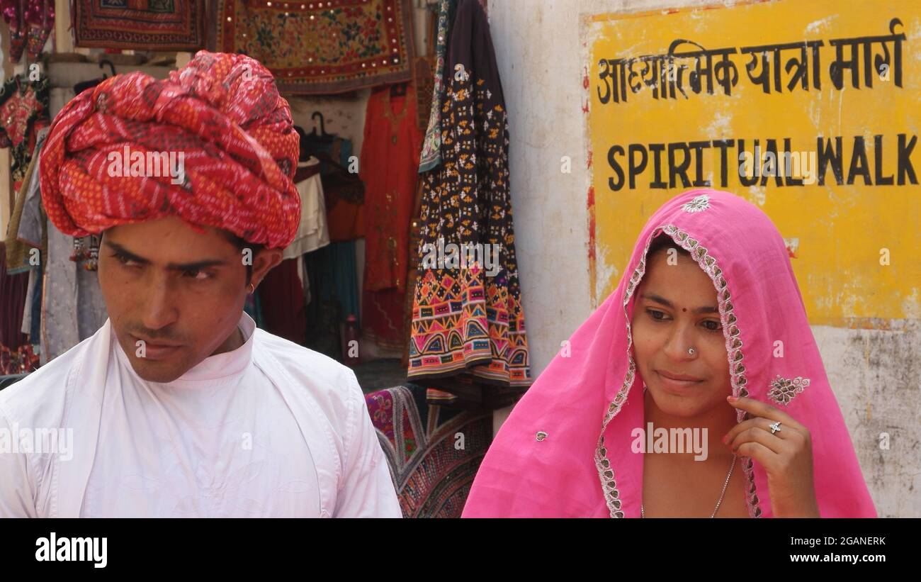 Indian couple in traditional clothing hi-res stock photography and ...