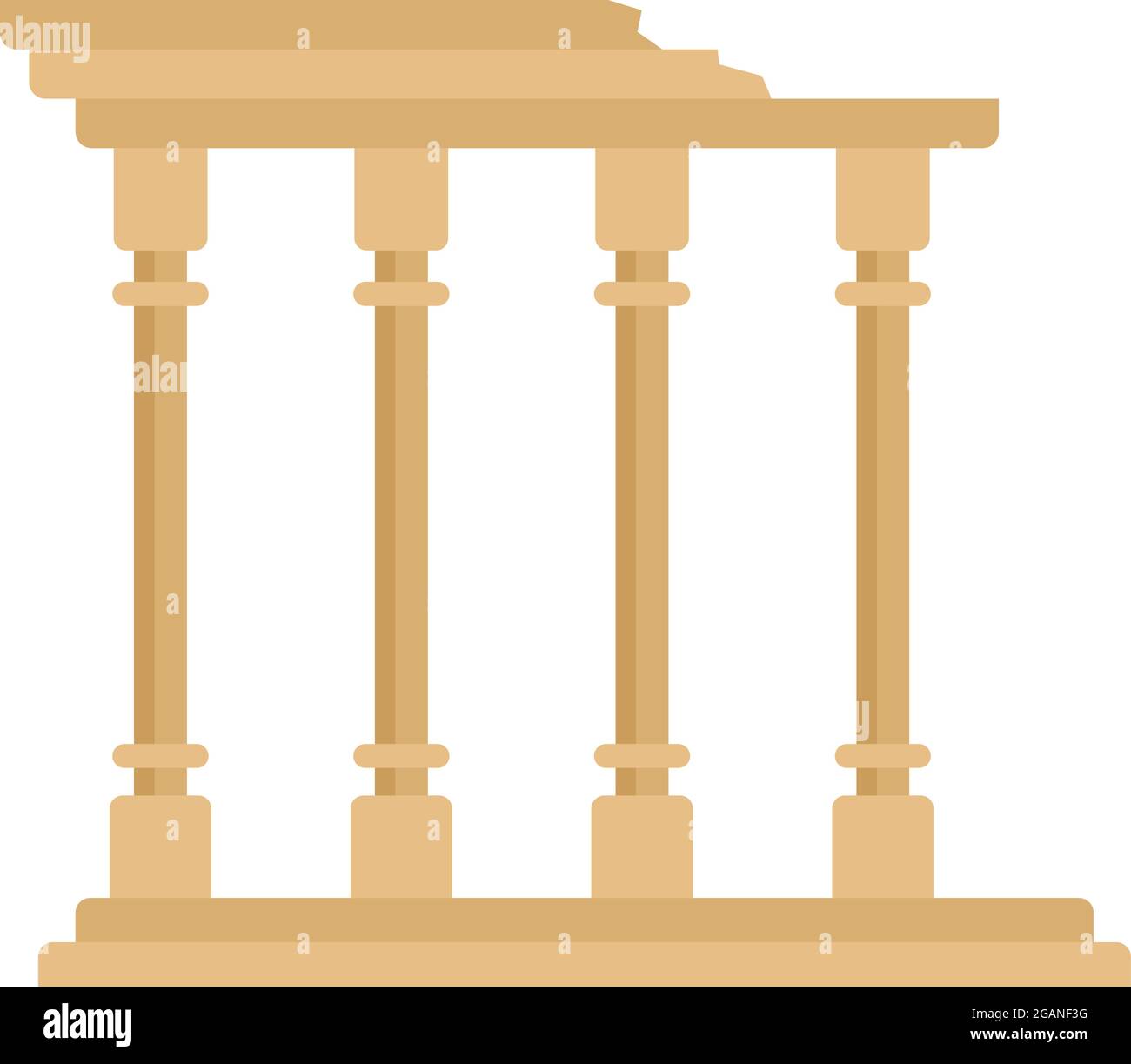 Turkish ancient columns icon. Flat illustration of turkish ancient ...