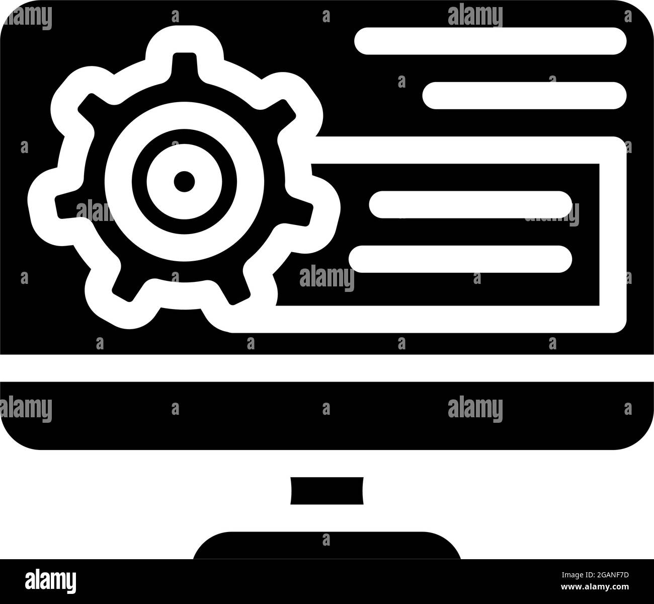 computer accounting glyph icon vector illustration Stock Vector Image ...