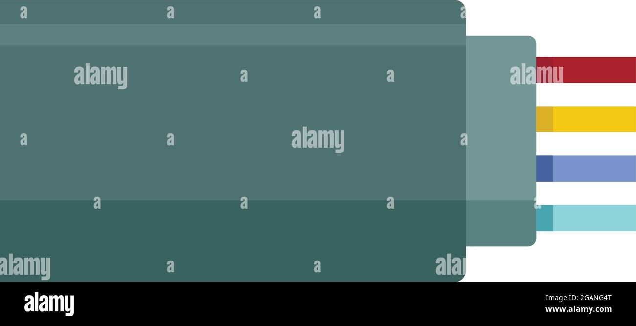 Connection optical cable icon. Flat illustration of connection optical ...