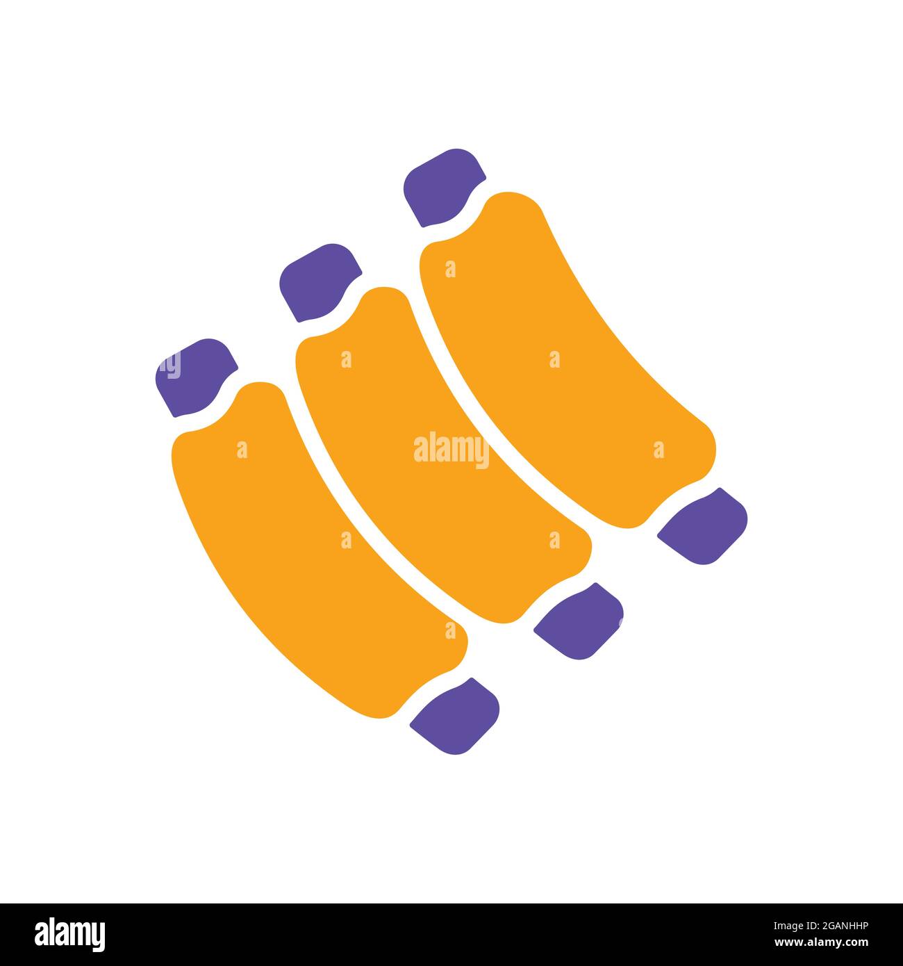 Ribs food meat glyph icon. Farm animal sign. Graph symbol for your web