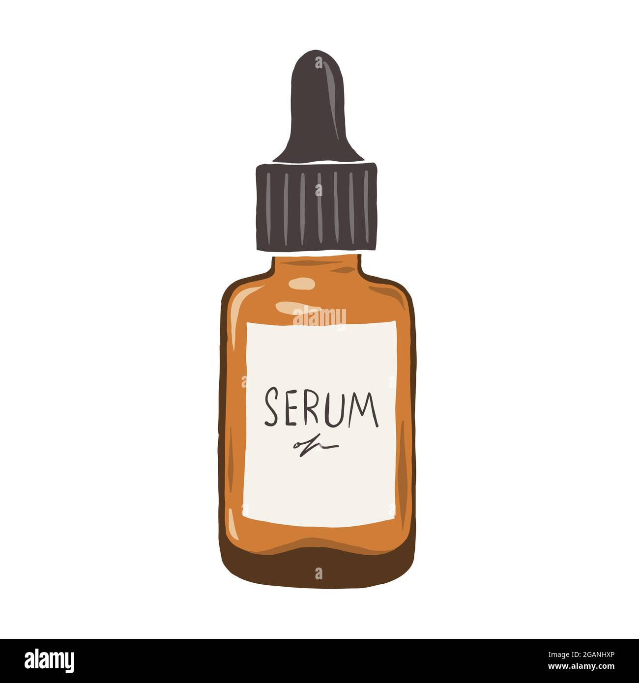 Skincare serum, beauty treatment, liquid treatment in glass bottle with