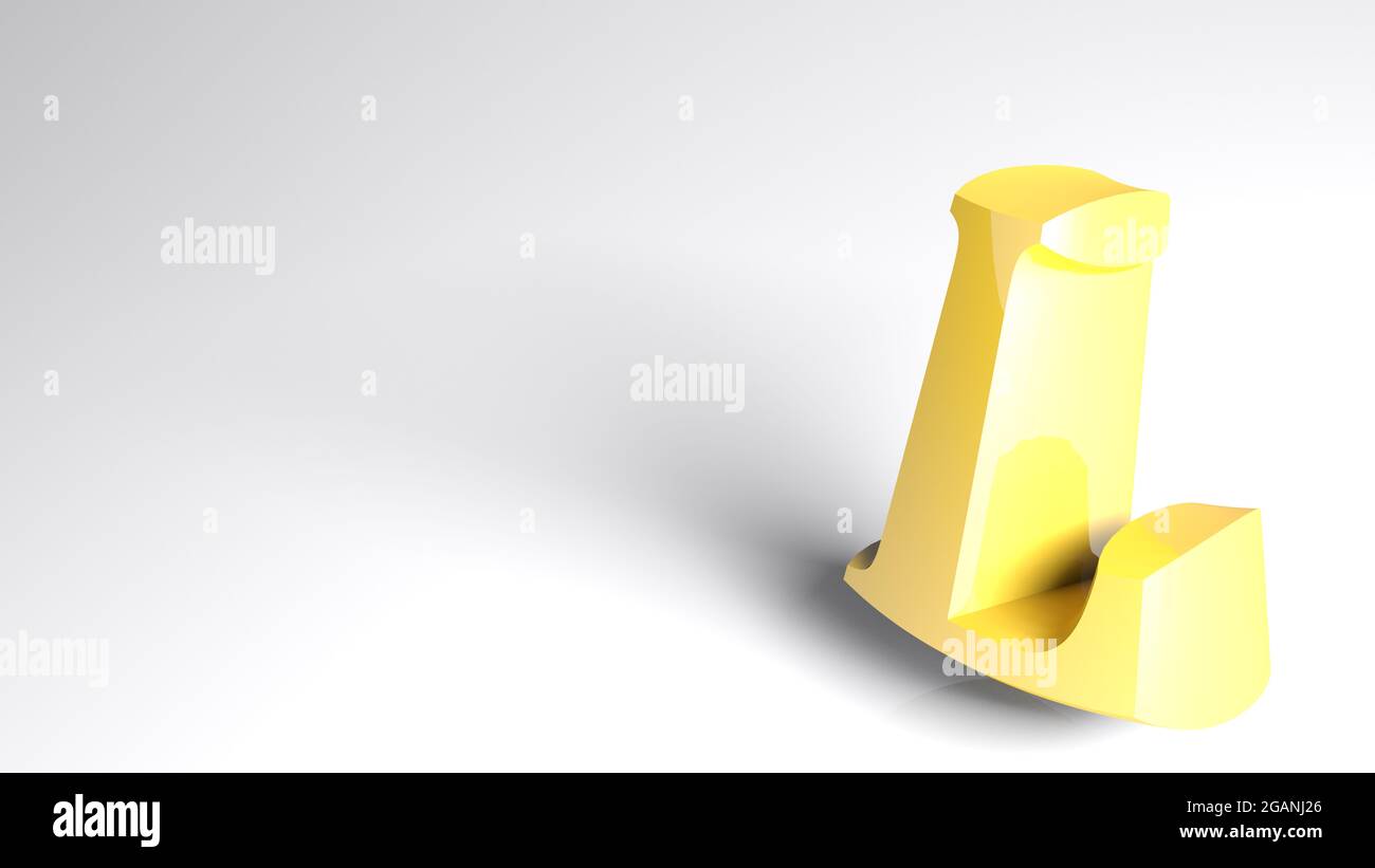White background with L letter - 3D rendering illustration Stock Photo ...