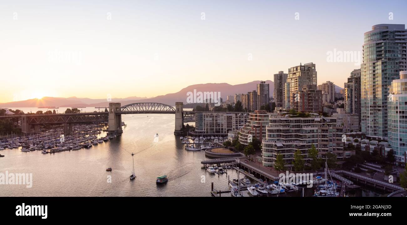 View of Burrard Bridge and False Creek in Downtown Vancouver Stock ...