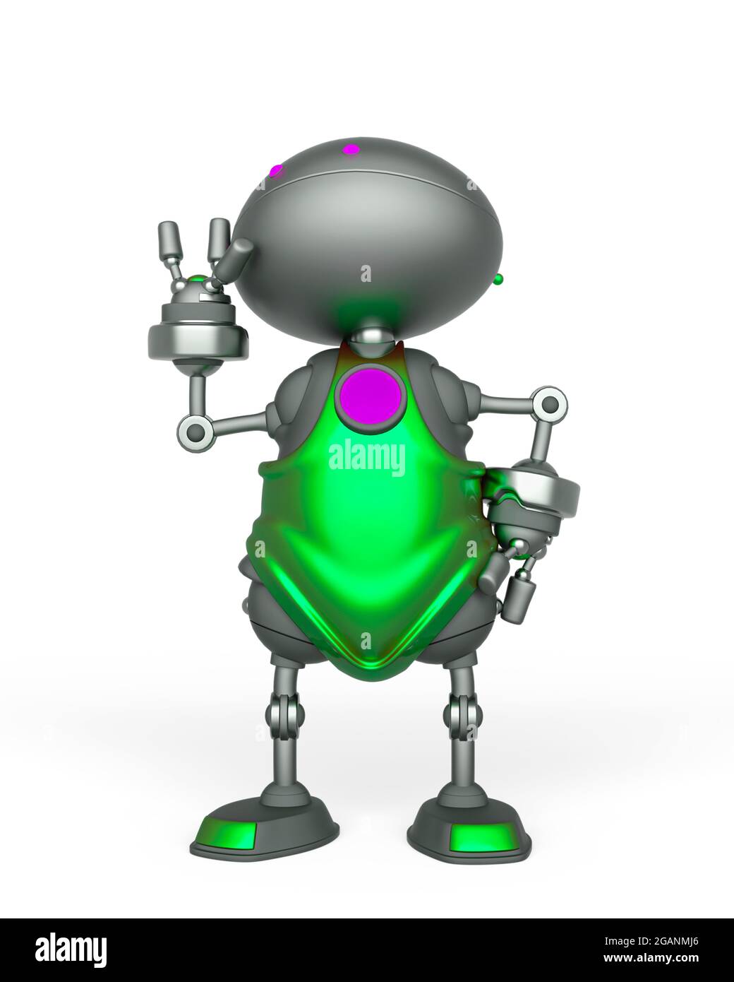 mini bot is thinking about in white background, 3d illustration Stock ...