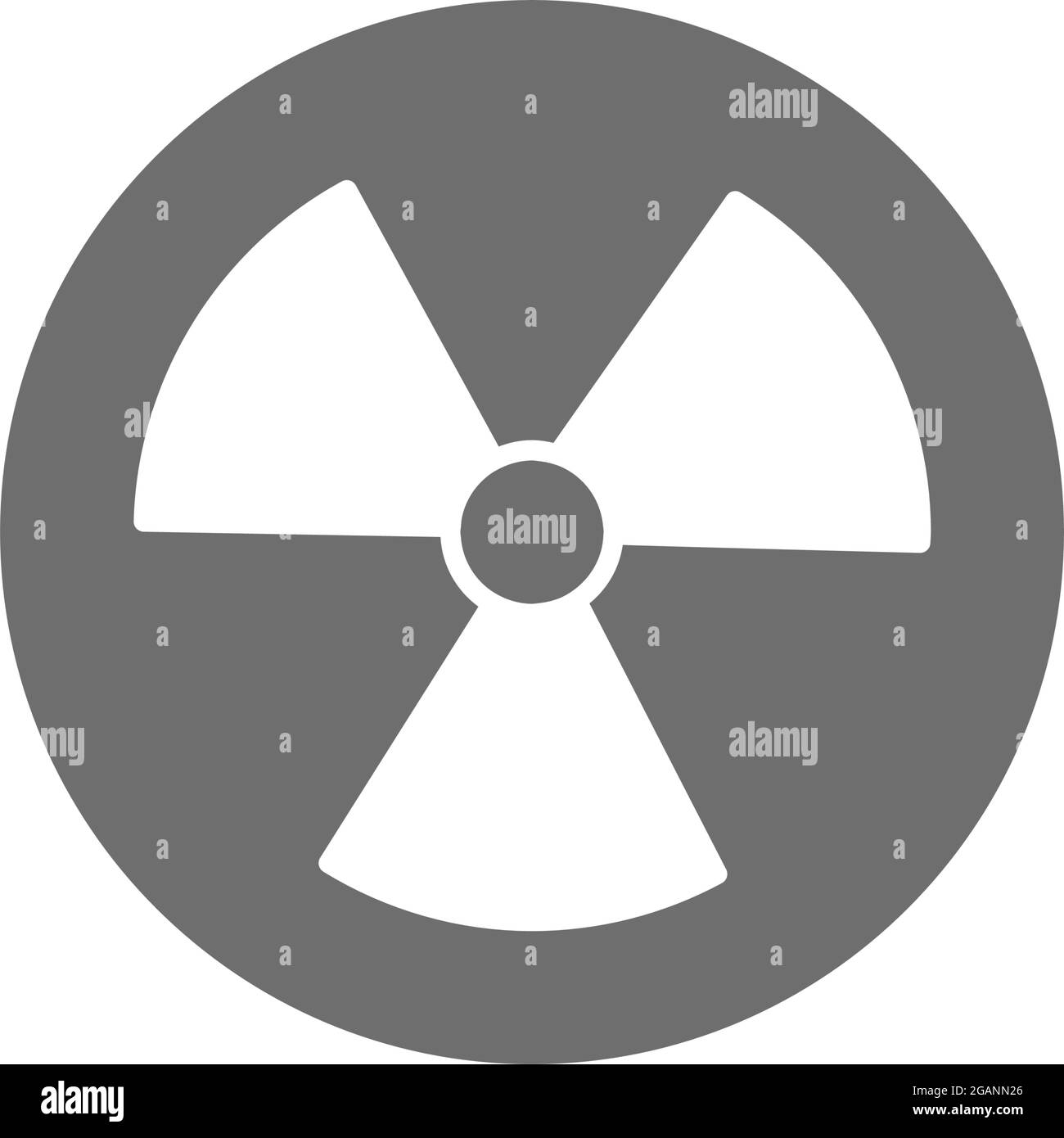 Vector radiation sign, radioactive warning gray icon Stock Vector Image