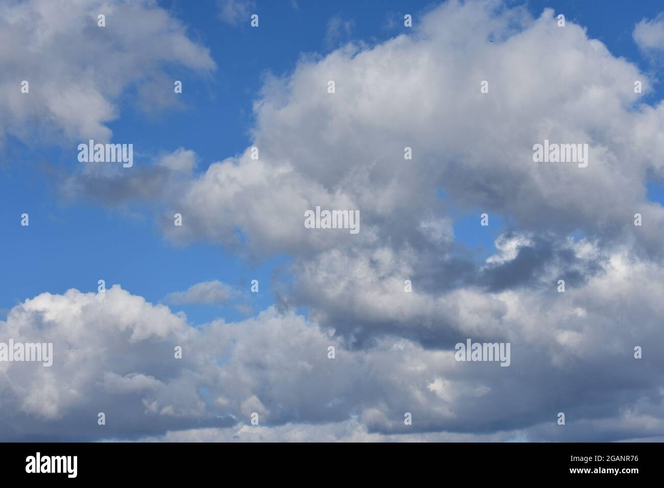 Low angle shot of white clouds in the blue sky Stock Photo - Alamy