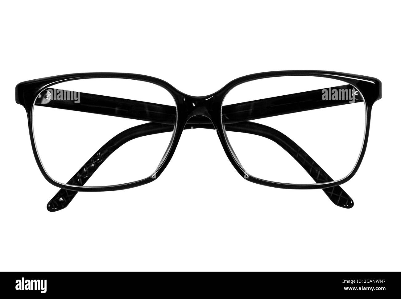 Black glasses rim. Eyeglasses isolated on white background Stock Photo