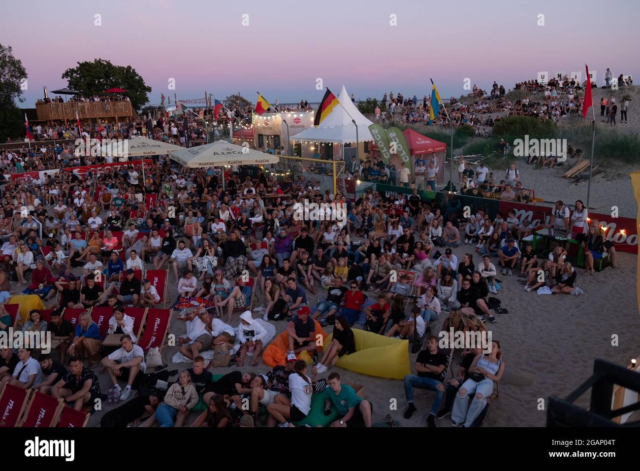 Pärnu, Estonia - July 11, 2021: Large crowd of fans cathered together to  watch European Football Championship final between Italy and England on  Pärnu Stock Photo - Alamy