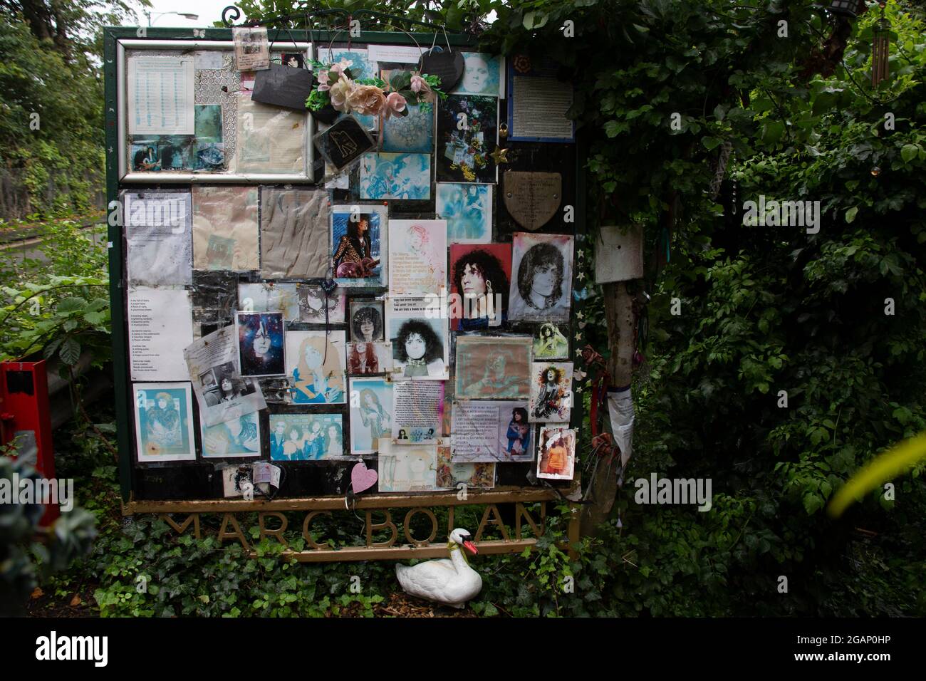 Marc Bolan's Rock Shrine - a memorial on the site he died in a car ...