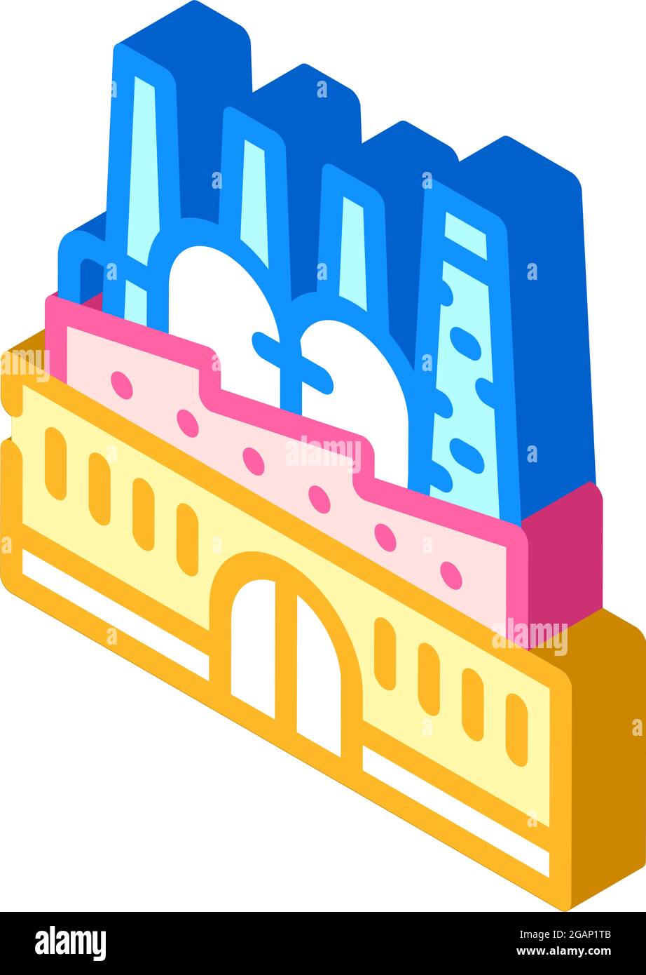 power plant infrastructure isometric icon vector illustration Stock ...