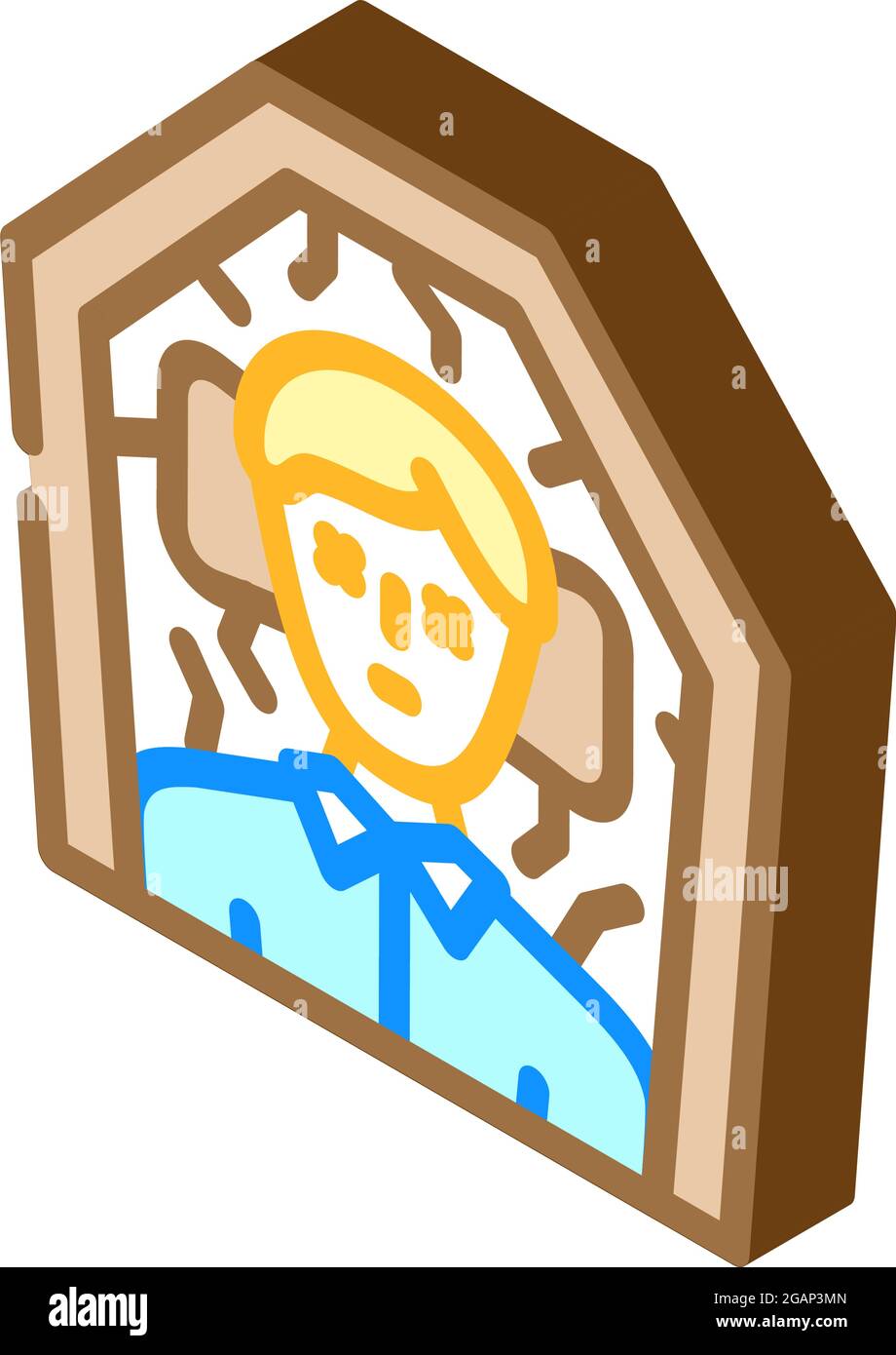 dead man in coffin isometric icon vector illustration Stock Vector