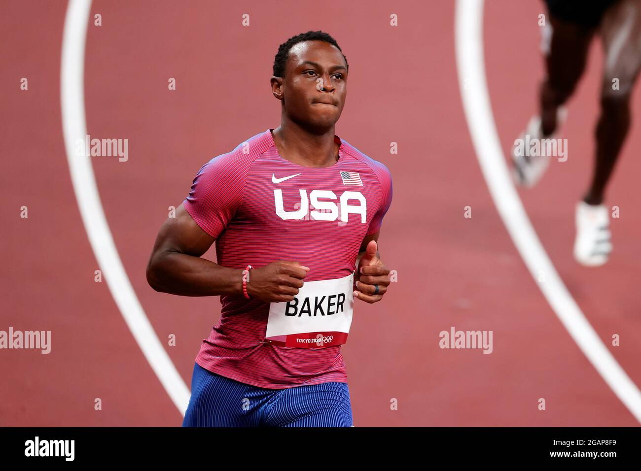 Tokyo, Japan, 31 July, 2021. Ronnie Baker of Team United States wins his Men's 100m Heat on Day 8 of the Tokyo 2020 Olympic Games. Credit: Pete Dovgan/Speed Media/Alamy Live News. Credit: Pete Dovgan/Speed Media/Alamy Live News Stock Photo