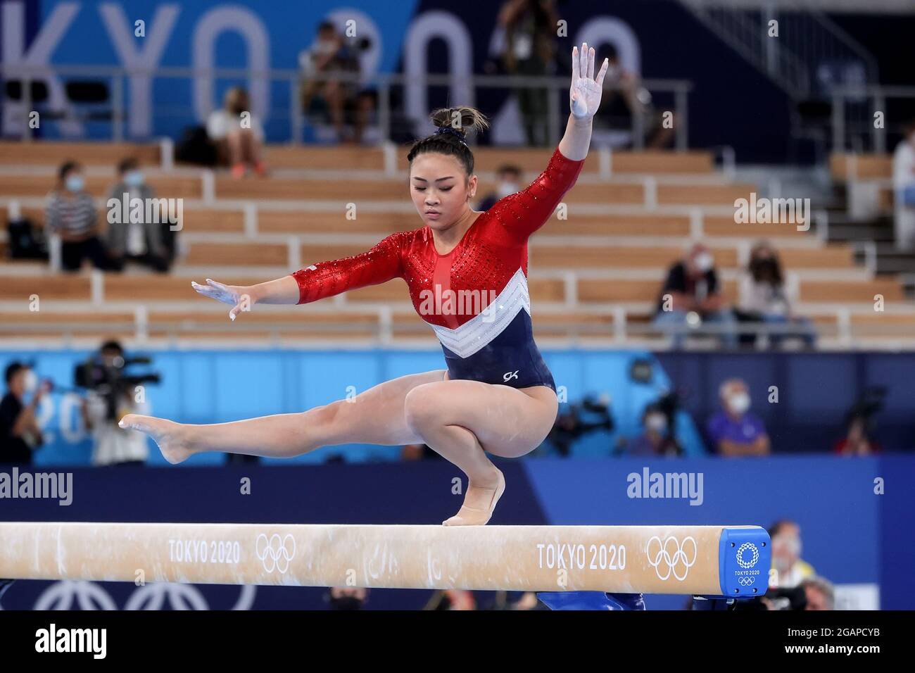 Tokyo Japan 27 July 21 Sunisa Lee Of Team United States On The Beam During The Women S Artistic Gymnastics Team Final On Day 4 Of The Tokyo Olympic Games Credit Pete