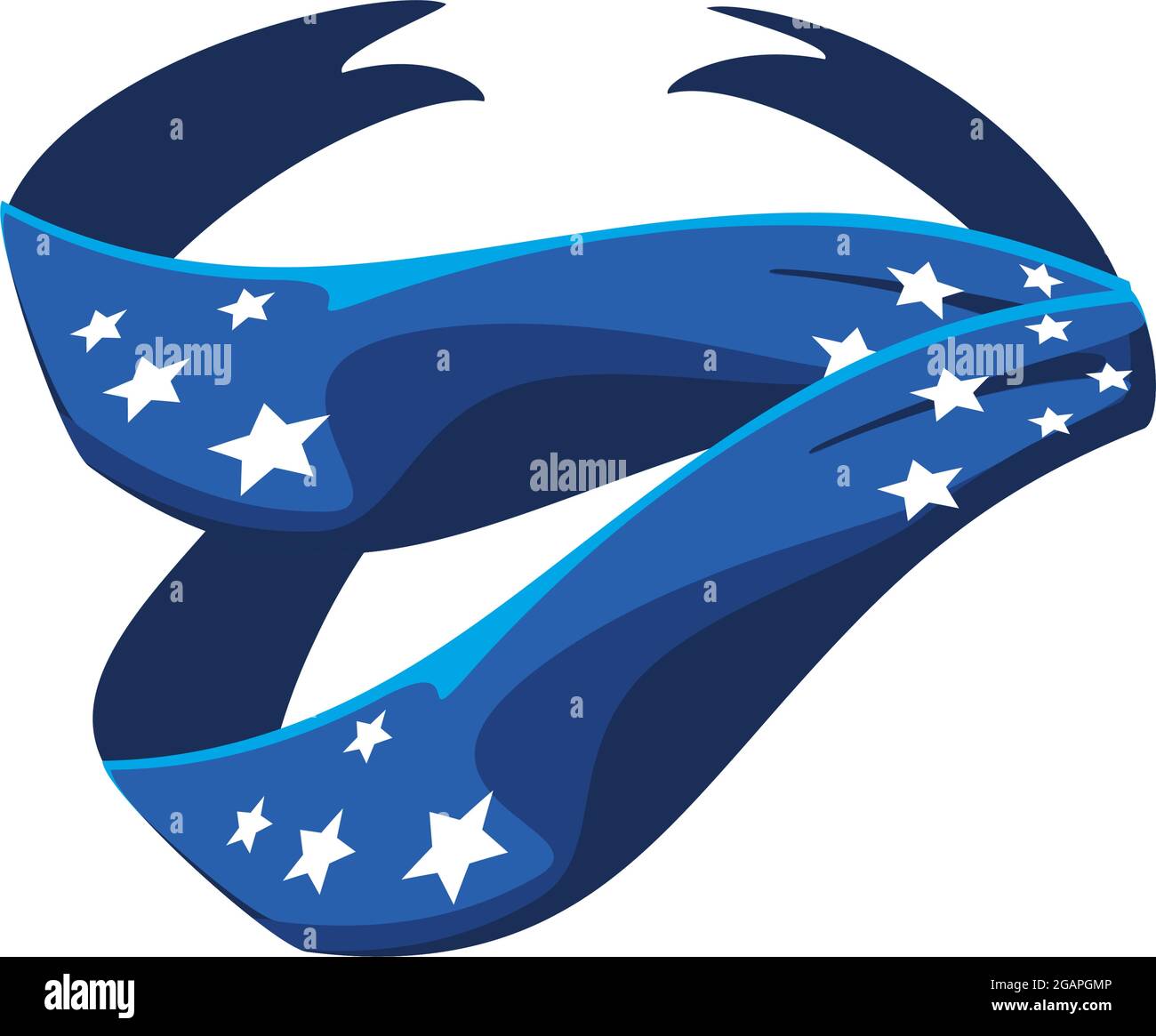 blue ribbon with stars Stock Vector