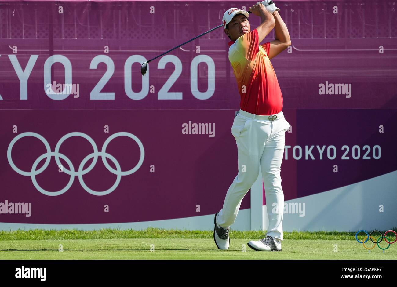Saitama, Japan. 1st Aug, 2021. Wu Ashun of China competes during Golf Men's  Individual Stroke Play