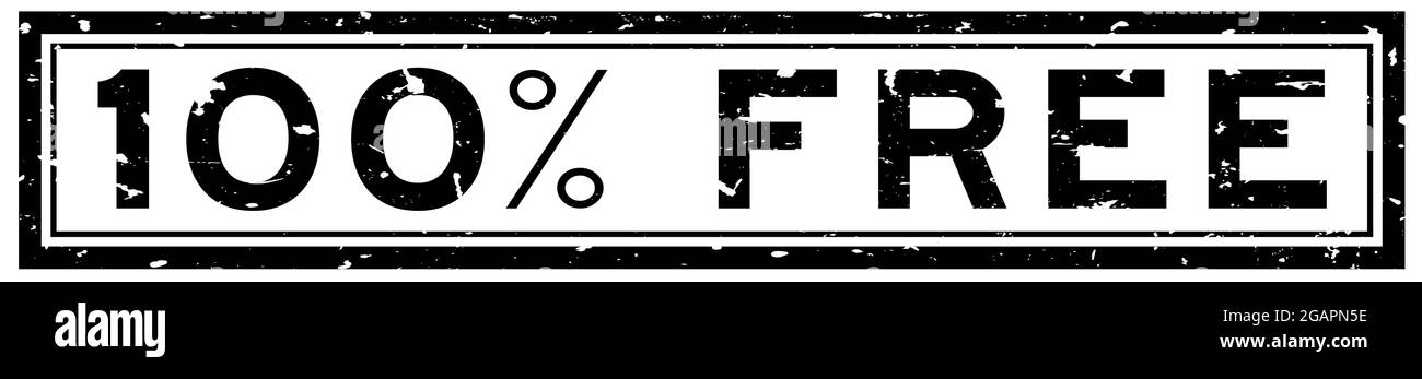 Grunge black 100 percent word square rubber seal stamp on white ...