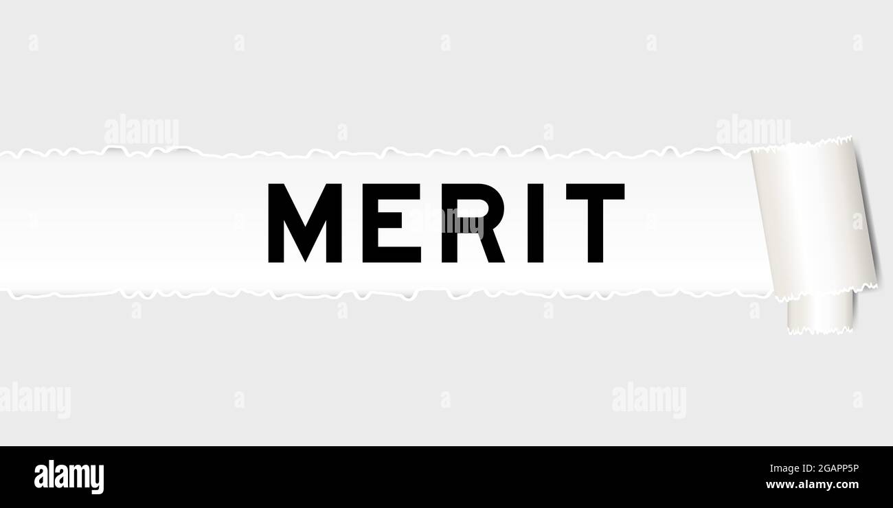 Merit Lettering Ripped gray paper that have word merit under torned part Stock Vector ...