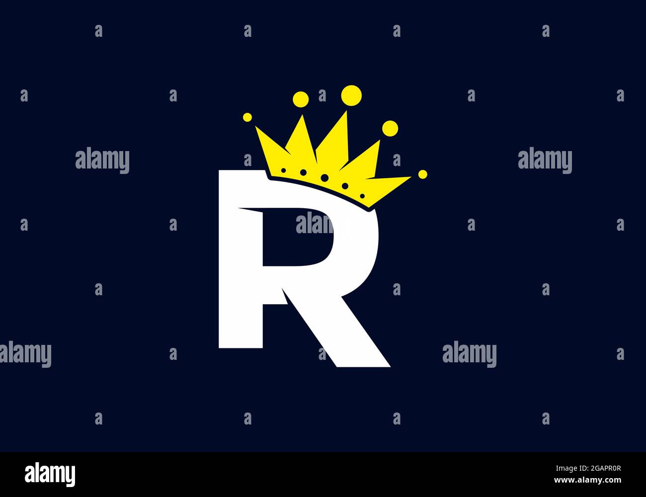 Initial R letter with crown design Stock Vector Image & Art - Alamy