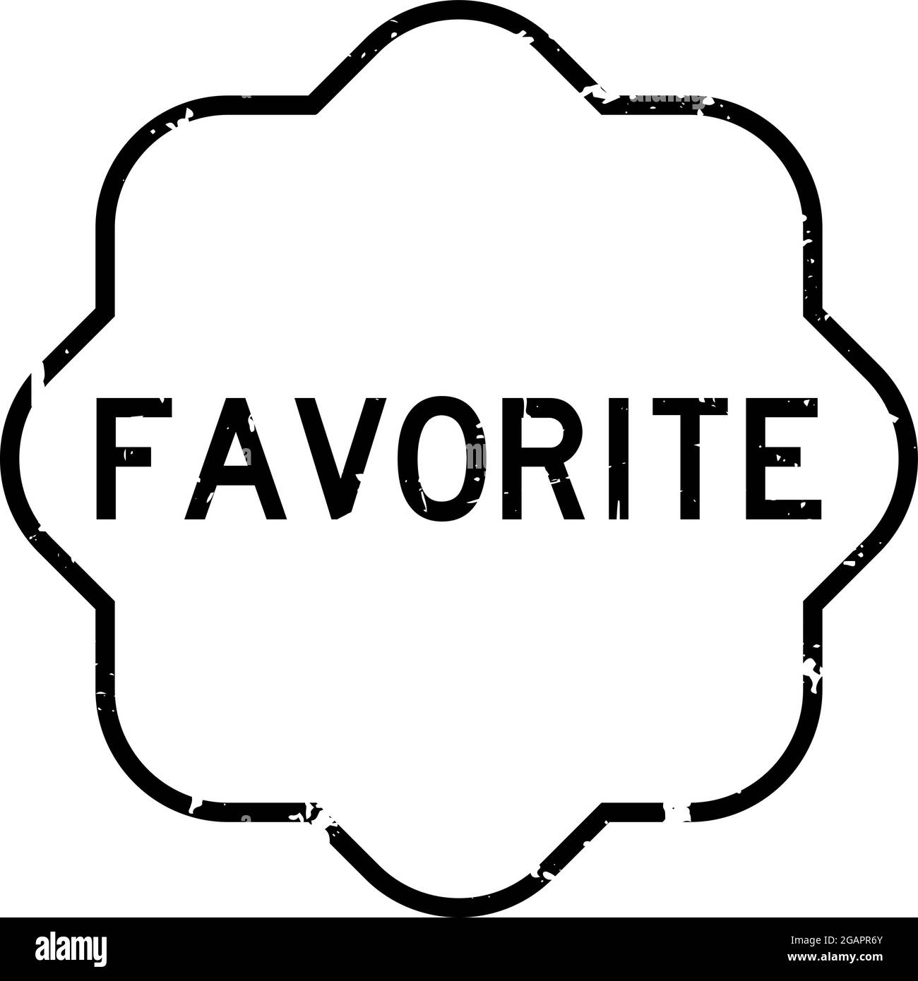 Grunge black favorite word rubber seal stamp on white background