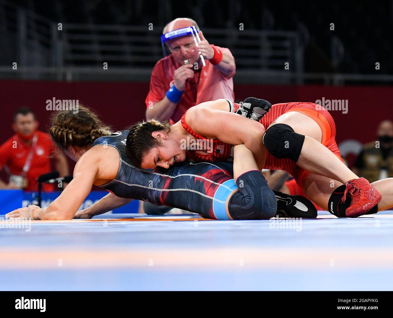 tokyo 2020 olympics wrestling freestyle women s 76kg quarterfinal makuhari messe hall a chiba japan august 1 2021 adeline maria gray of the united states in action
