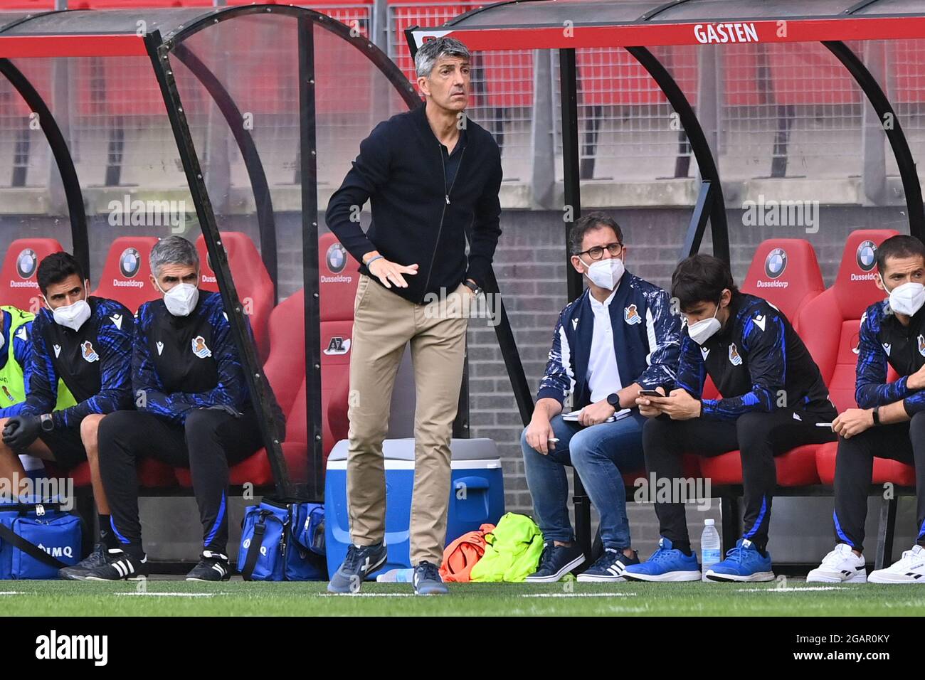 ALKMAAR, NETHERLANDS - JULY 31: coach Imanol Alguacil of Real Sociedad during the Pre Season Friendly match between AZ and Real Sociedad at the AFAS Stadion on July 31, 2021 in Alkmaar, Netherlands (Photo by Patrick Goosen/Orange Pictures) Stock Photo