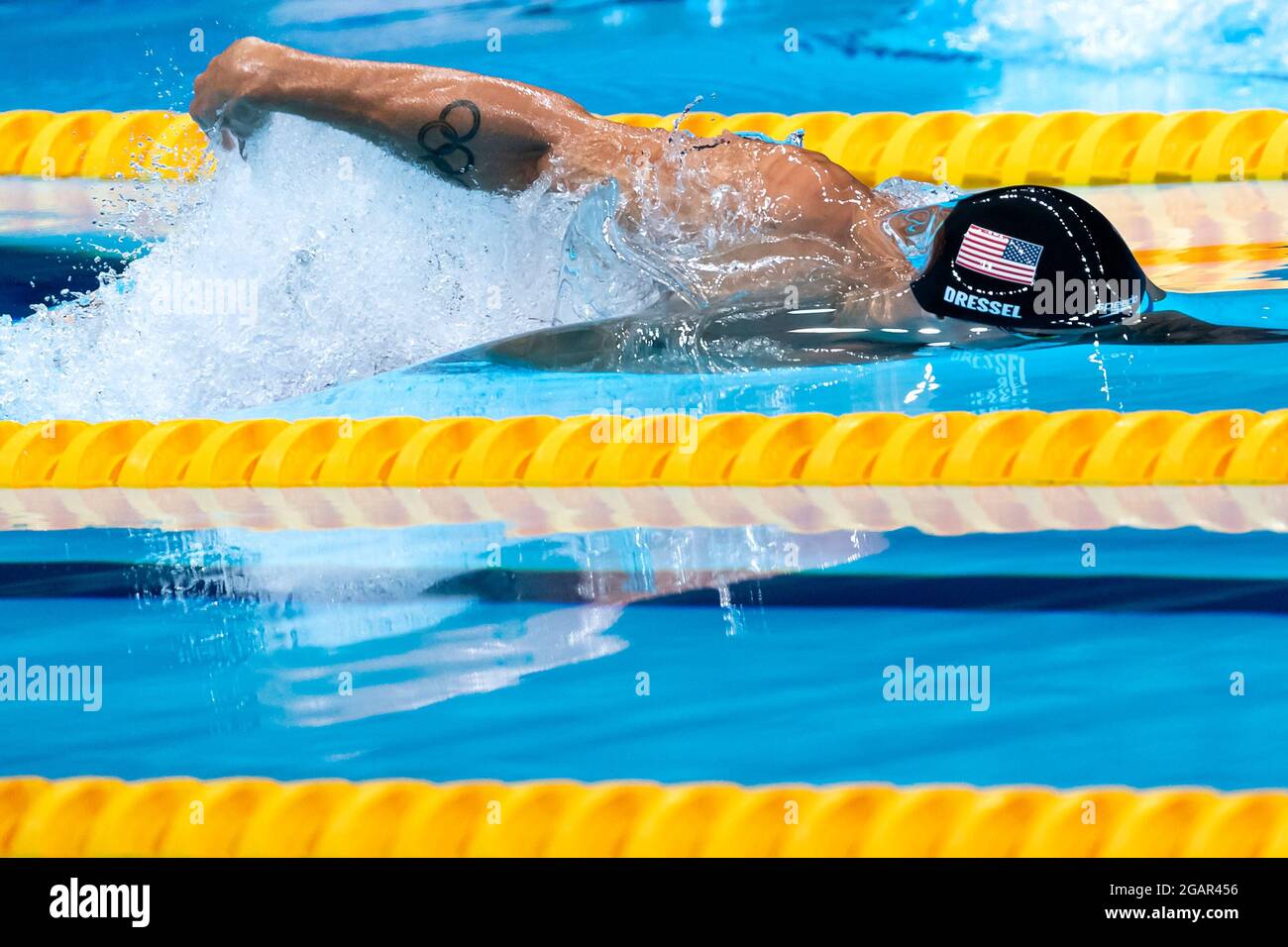 TOKYO, JAPAN - JULY 29: Caeleb Dressel of United States competing in ...