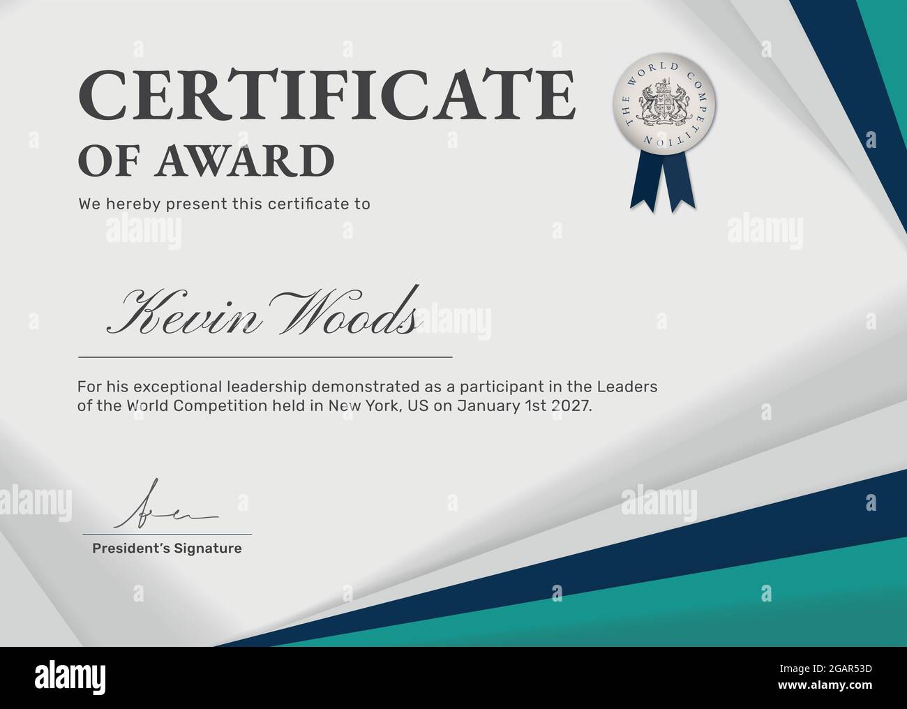 Professional award certificate template vector in green abstract Regarding Leadership Award Certificate Template